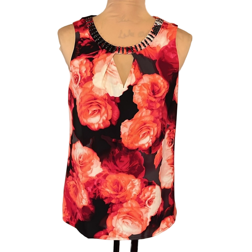 Worthington sleeveless rose blouse size small